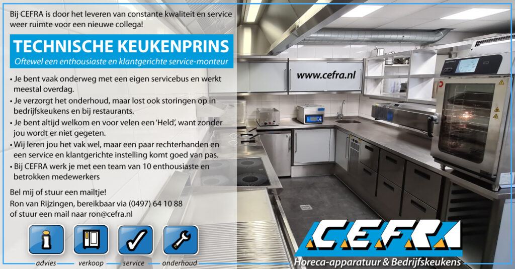 Vacature Werken in De Kempen Cefra Bedrijfskeukens Reusel Servicemonteur